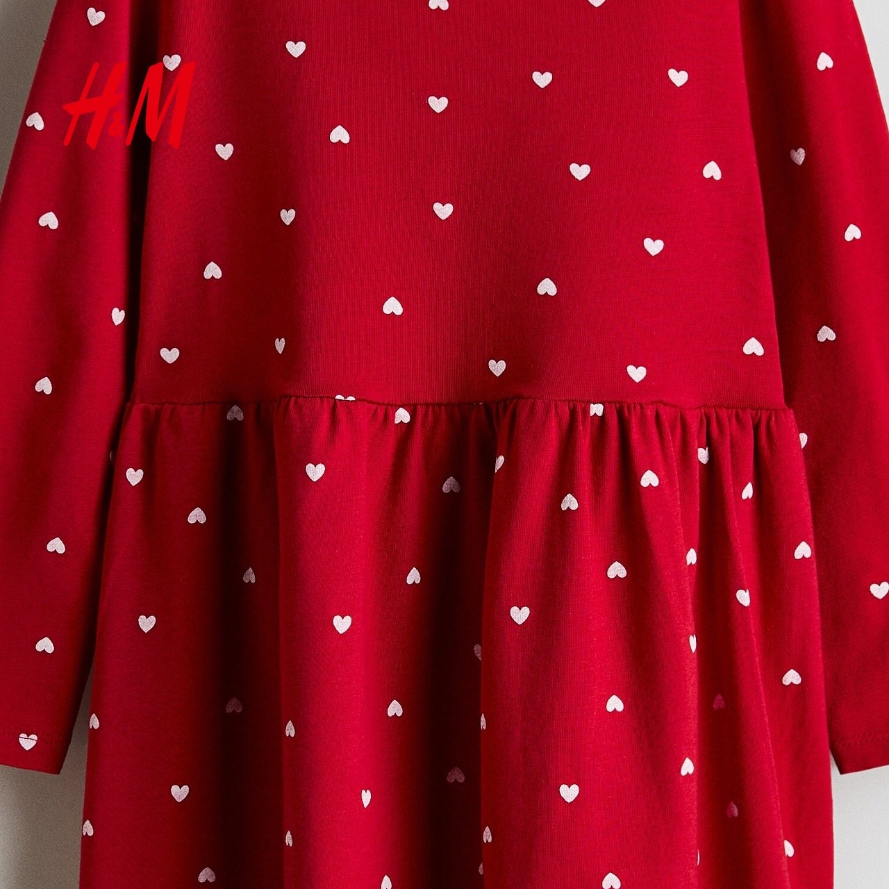 HM童装儿童女童红色裙子冬季马年拜年服新年印花裙1245392,淘宝优惠券,粉丝福利购,淘宝优惠卷