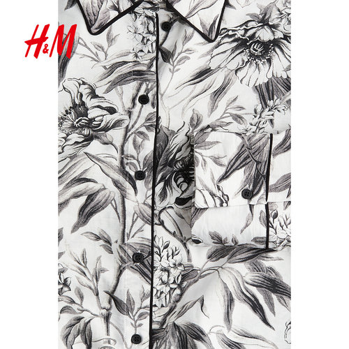 HM2025冬季新款女装滚边细节衬衫1239491 - 图0