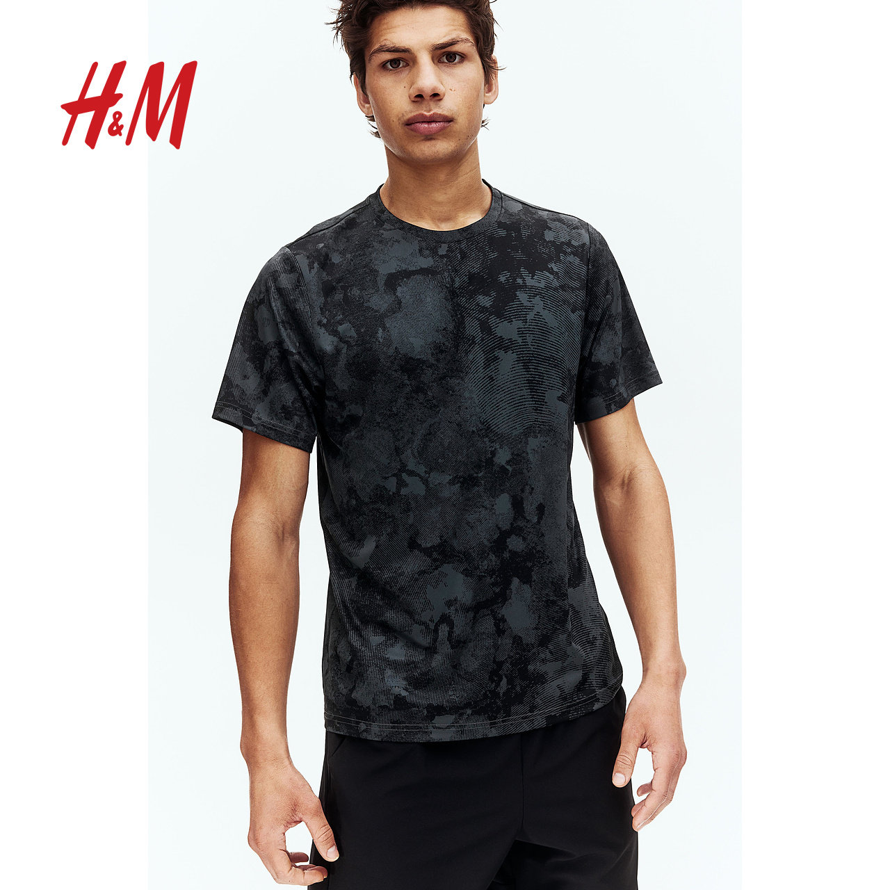 【H&M MOVE DryMove™】男士运动T恤轻薄健身运动短袖上衣1158136,淘宝优惠券,粉丝福利购,淘宝优惠卷