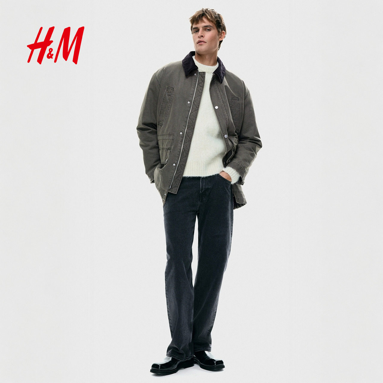 HM男装棉衣冬季新款巴恩风棉服保暖复古运动夹棉派克大衣1305992,淘宝优惠券,粉丝福利购,淘宝优惠卷