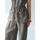 Mogas linen textured drawstring vest ກາງເກງຂາຊື່