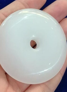 新疆阿富汗玉平安扣吊坠 玉石素面平安扣挂件diy毛衣链50mm