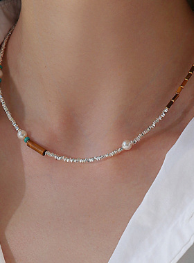 饰悟银饰新中式碎银子珍珠项链女