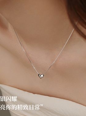 饰悟银饰爱心项链轻奢小众女