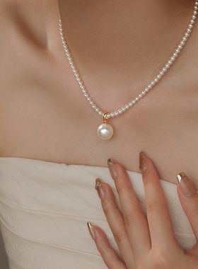 百搭万能扣头镶钻单颗珍珠可拆卸吊坠搭配小米珠项链气质DIY配件