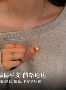 饰悟新中式古法沙金路路通项链女