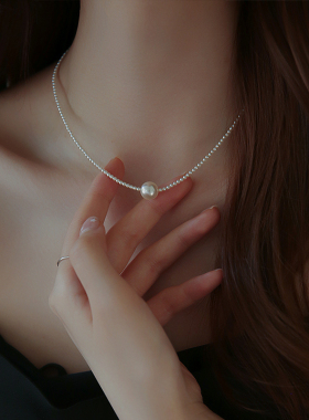 饰悟银饰珍珠女毛衣链项链轻奢