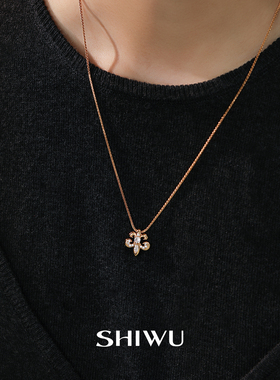 2026新款金色鸢尾花满钻锁骨链