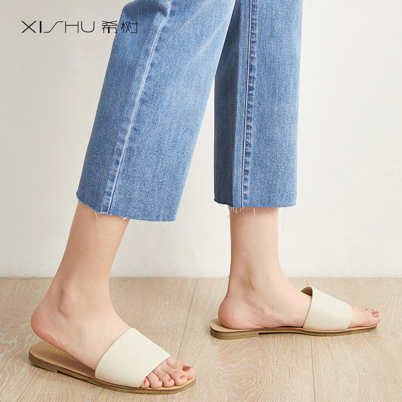 毛边小直筒宽松高腰显瘦夏牛仔裤 希树牛仔裤