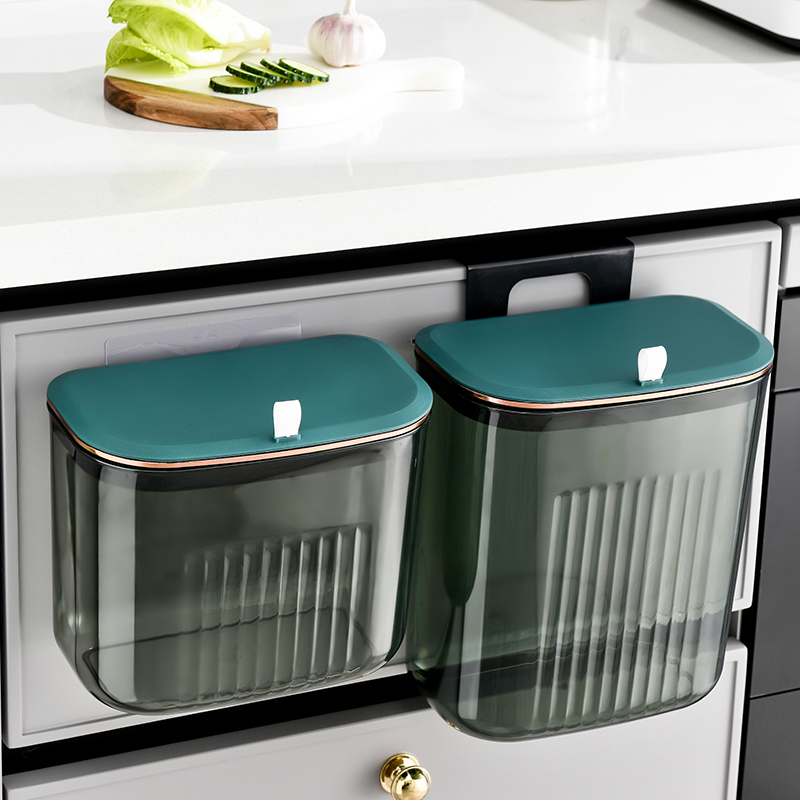 厨房壁挂垃圾桶带盖家用卫生间客厅卧室厕所专用桶厨余收纳桶挂式 - 图0
