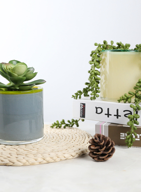 北欧浪漫玻璃蜡烛台 家用香薰蜡杯 水培小花盆笔筒收纳大口径摆件