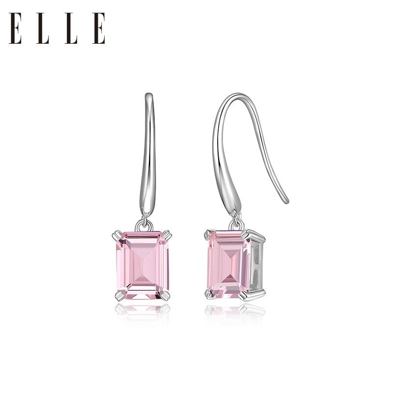 elle方糖大颗彩宝小众简约气质耳环 elle饰品耳环