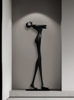 样板间玻璃钢大型人物落地摆件