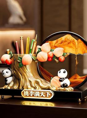 高级感流沙画笔筒摆件文创礼品