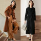 Women's thickened double-sided pure wool long coat