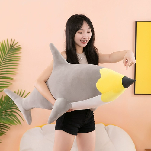 Карандаш, плюшевая акула, забавная игрушка, мягкая кукла, подушка, подарок на день рождения