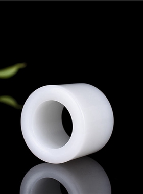 和田玉白玉指环菠菜绿碧玉戒指