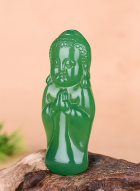 冰种白玉髓儿童挂件立体宝宝佛