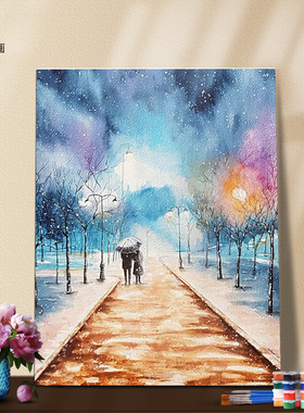 秋天银杏装饰画自己填色水杉中欧