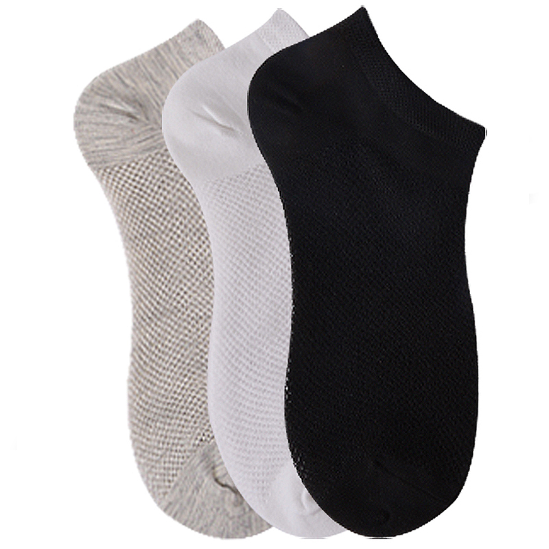 达达狼旗舰店袜子男短袜夏季透气薄款冰丝袜男士防臭薄棉船袜黑色夏天薄大网眼3