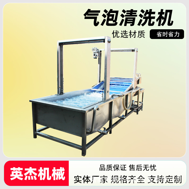 商用全自动气泡果蔬净菜机蔬菜瓜果清洗机白菜连续清洗设备 - 图1