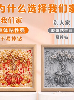 招财福袋数祝福系列珍珠画钻石贴画儿童手工带相框砖石粘贴十字绣