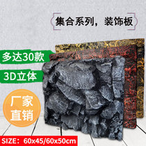 Fish tank climbing flattering cylinder lizard rock tree root background plate 3d solid turtle water straw cylinder simulation 5d build-up decoration wall