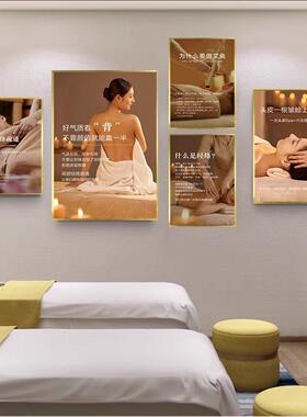 轻奢高级感美容院装饰画养生馆SPA会所店背景挂画中医馆理疗壁画