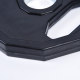 Black rubber-coated two-hole hand-grabbing barbell plate, rubber-coated rubber flying bell hand-grabbed large-hole household weight lifting plate