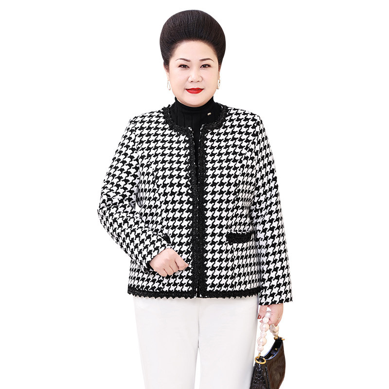 妈妈春装短款小香风阔太太薄外套 优爱菲中老年女装