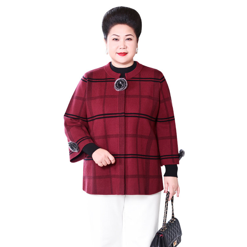 新款妈妈秋装外套高贵气质短款开衫 优爱菲中老年女装