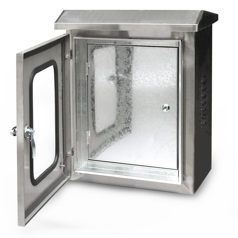 不锈钢配电箱户外304双门室外控制电控箱明装充电监控路灯双层门 - 图3