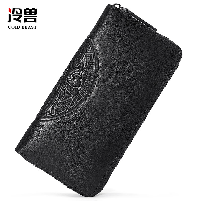 冷兽男士长款真皮新款潮牌软小钱包 冷兽箱包钱包