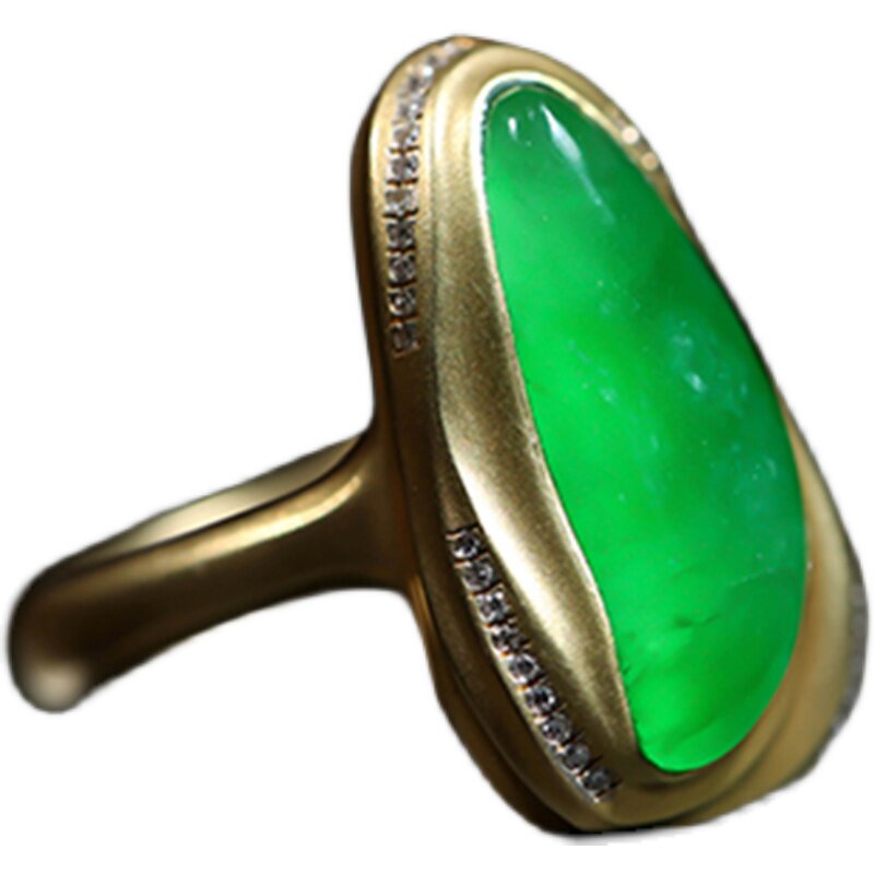 Yangzi Jewelry Natural Jade Design Full Green Ring