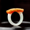 Yangzi Jewelry Chiyun Laokeng red jade pretty color cleverly carved antique pattern jade ring