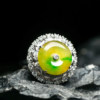 Yangzi Jewelry Perfect Ring Laokeng ice yellow and green three-color design jadeite ring 8.30