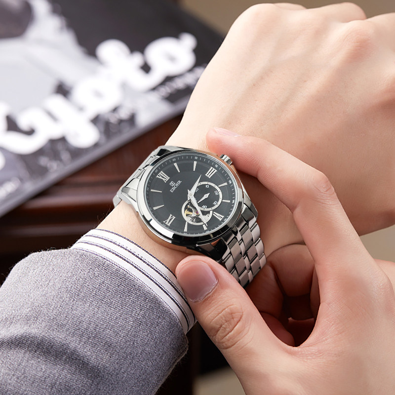 依波表手表男正品防水镂空全自动机械表机芯男表5066