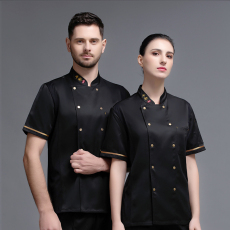 Спецодежда 中国风高档厨师服半袖厨师工作服男酒店餐饮工服套装后厨工衣绣lg