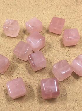 手工天然白水晶正方形diy散珠