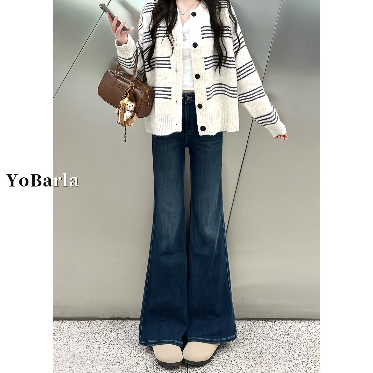 复古蓝不贴腿微喇牛仔裤女冬季加绒胖mm大码梨形身材显瘦喇叭裤子,淘宝优惠券,粉丝福利购,淘宝优惠卷