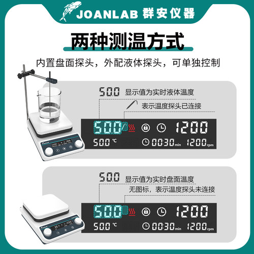 恒温磁力搅拌器加热控温数显高温搅拌台小型电动电磁搅拌机实验室 - 图2