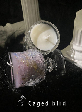 浪漫低温蜡烛牡丹花鎏金手工造型蜡烛香薰天然安全易清理蜡笼中鸟