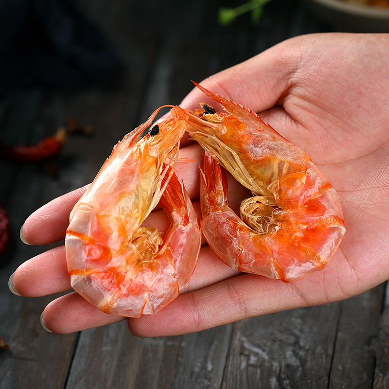 渔食客 即食烤虾干250g活虾炭烤对虾干无盐海鲜干货干虾休闲零食 - 图1