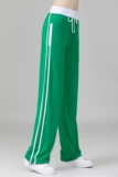 Танцующие весенние летние тонкие зеленые спортивные быстросохнущие штаны для спортзала, свободный прямой крой