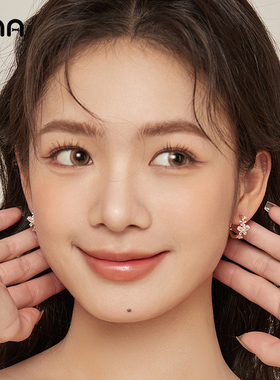ona花朵圈圈耳扣耳环女
