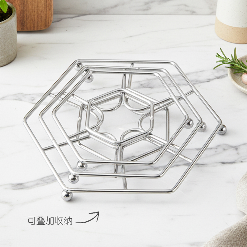 不锈钢防烫桌垫隔热架锅垫厨房砂锅垫家用防火耐高温加厚通用支架 - 图1