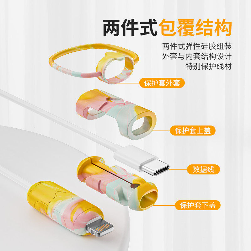 数据线保护套防折断充电线保护套咬线器适用于苹果15promax华为oppo小米vivo专用iphone手机充电线接头保护套