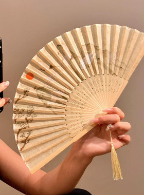 古风折扇拍照打卡新中式扇子便携