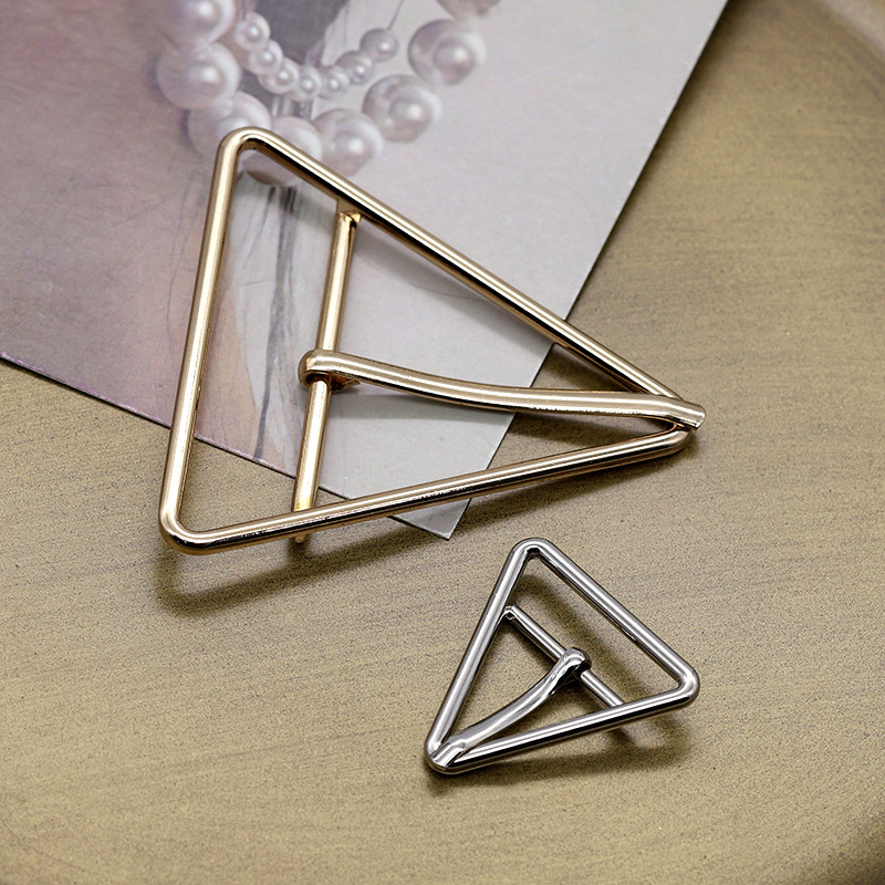 三角形金属腰带调节扣三档针扣日字扣女大衣外套腰带装饰五金配件 - 图0