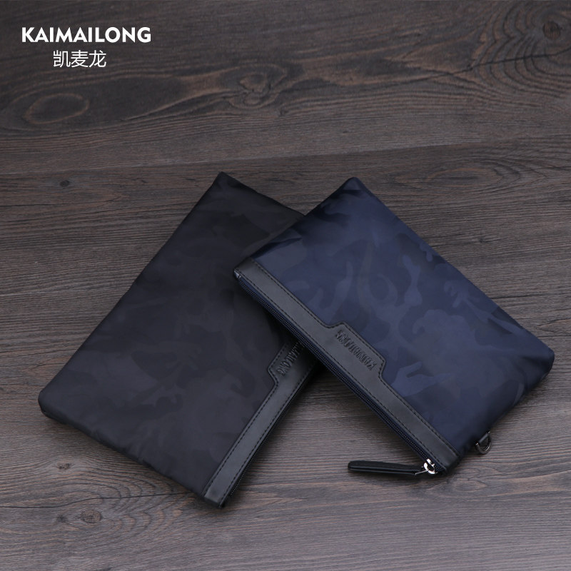 凯麦龙男士大容量手拿包韩版帆布包 凯麦龙箱包男士包袋